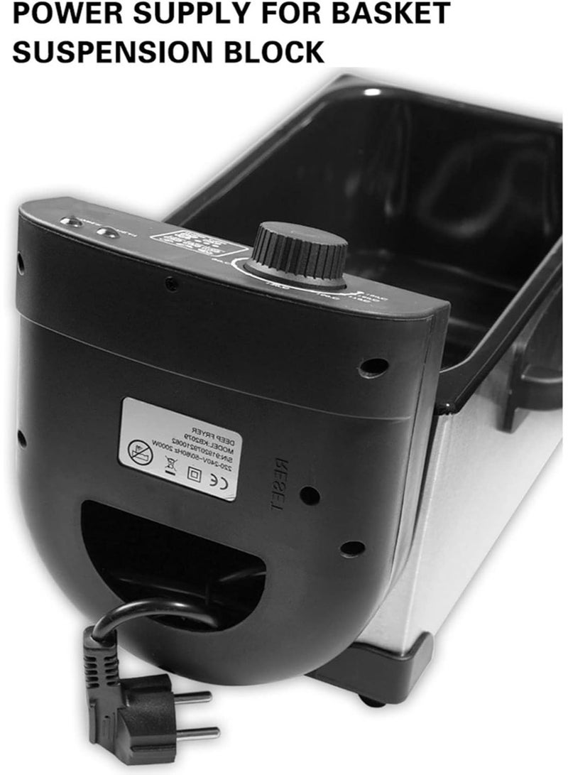 دي اس بي مقلاة كهربائية مصنوعة من الفولاذ المقاوم للصدأ، سعة 3 لترات، قابلة لضبط درجة الحرارة من 130 إلى 190 درجة مئوية 2000 وات - Image 5